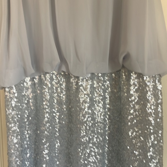 Silver sequin/light grey crepe dress size 12 - Picture 2 of 4